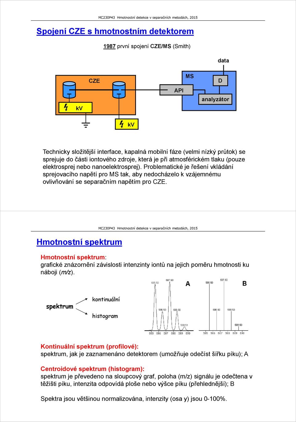 Problematické je řešení vkládání sprejovacího napětí pro MS tak, aby nedocházelo k vzájemnému ovlivňování se separačním napětím pro CZE.