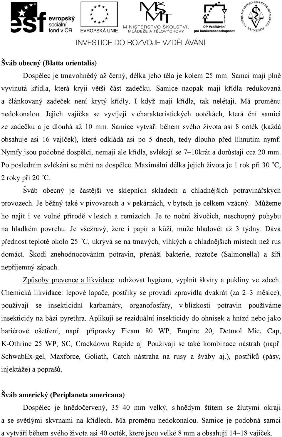 Jejich vajíčka se vyvíjejí v charakteristických ootékách, která ční samici ze zadečku a je dlouhá až 10 mm.