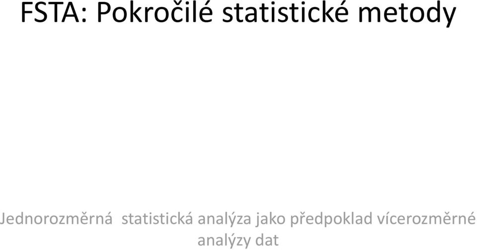 statistická analýza jako