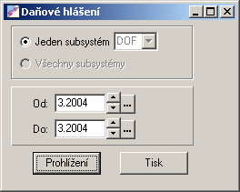 6.1.2.6. Daňové hlášení Sestava za druh faktury (nebo všechny druhy) a období. Je členěna podle procenta DPH (analytický účet).