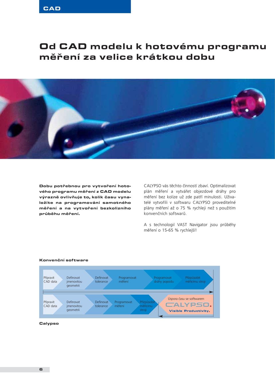 Uživatelé vytvořili v softwaru CALYPSO proveditelné plány měření až o 75 % rychleji než s použitím konvenčních softwarů. A s technologií VAST Navigator jsou průběhy měření o 15-65 % rychlejší!