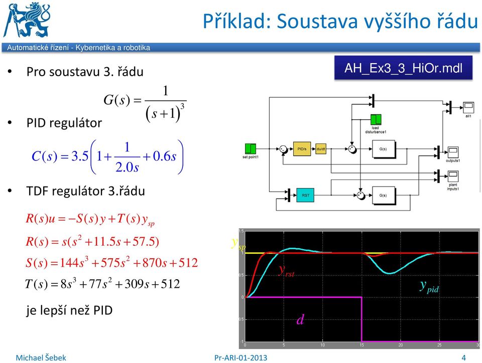 5), S=144*s^3+575*s^2+870*s+512, T=8*s^3+77*s^2+309*s+512, RST=[T, -S]/R Rsu () = Ssy () + Tsy () sp Rs = ss + s+