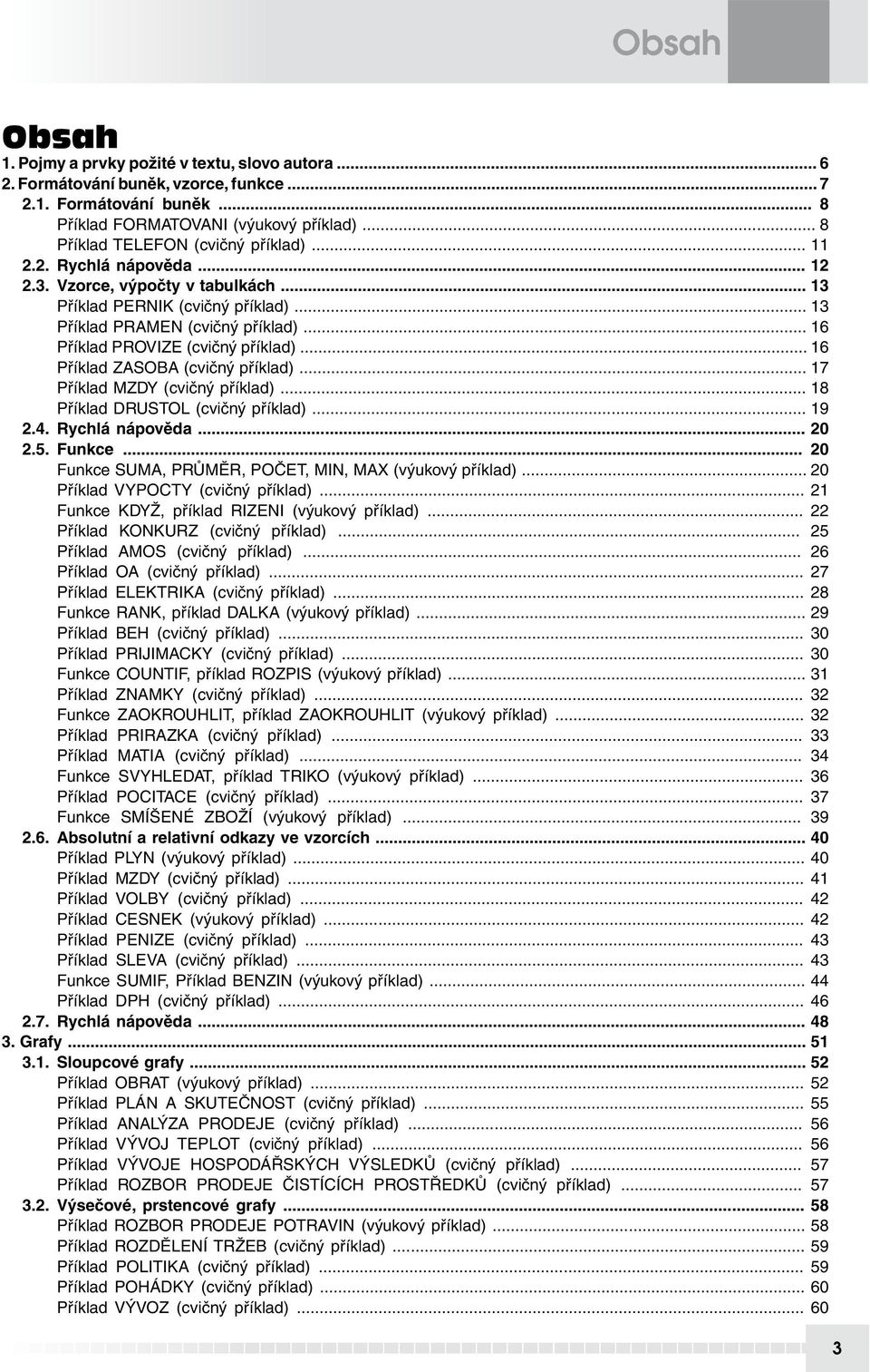 .. 16 Příklad PROVIZE (cvičný příklad)... 16 Příklad ZASOBA (cvičný příklad)... 17 Příklad MZDY (cvičný příklad)... 18 Příklad DRUSTOL (cvičný příklad)... 19 2.4. Rychlá nápověda... 20 2.5. Funkce.