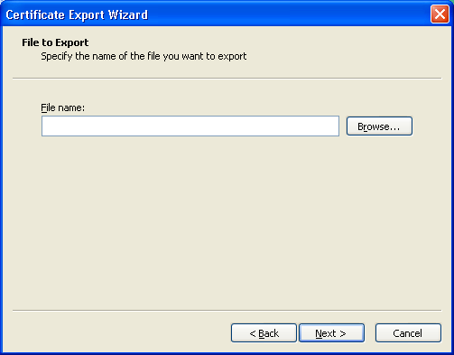 Ve formuláři File to Export/Název souboru exportu je nutné zadat jméno exportovaného souboru a adresář, do kterého bude soubor exportován.
