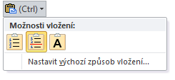 Vazba mezi programy Office Při přenášení dat mezi programy Office lze použít tzv. Schránky. Zobrazení Schránky: Výhody Schránky: 1. může udržovat až 24 datových oblastí včetně formátování 2.