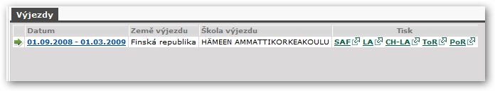 6.2.2 Práce s aplikací 6.2.2.1 Vyhledání studenta V horní části aplikace je k dispozici vyhledávací formulář studentů.