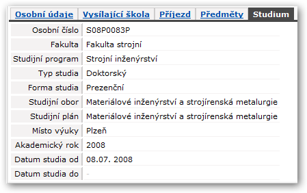 8.2.2 Práce s aplikací Po vyhledání a přidání několika předmětů: Obrázek 8.11: Výběr předmětů. V této chvíli zadávání ze studentovy strany končí.
