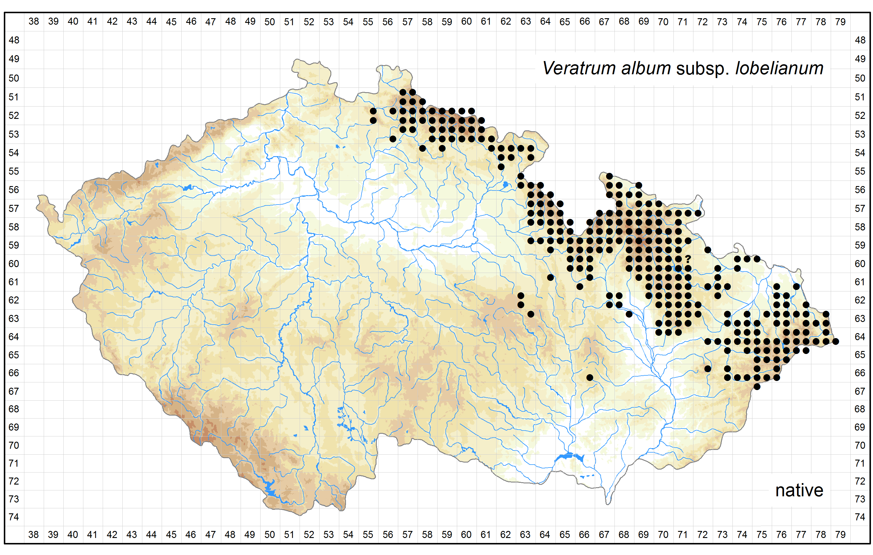 Distribution of Veratrum album subsp.