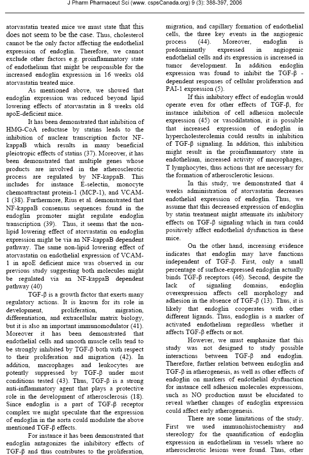 Atorvastatin has distinct effects on endothelial