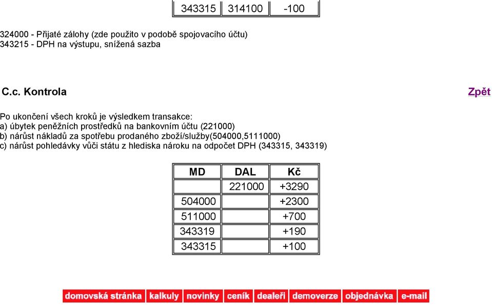 bankovním účtu (221000) b) nárůst nákladů za spotřebu prodaného zboží/služby(504000,5111000) c)