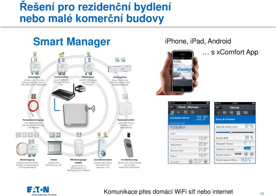 xcomfort App Komunikace 2012 Eaton Corporation.