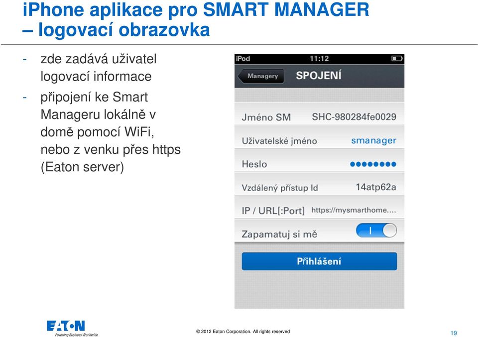 informace - připojení ke Smart Manageru lokálně