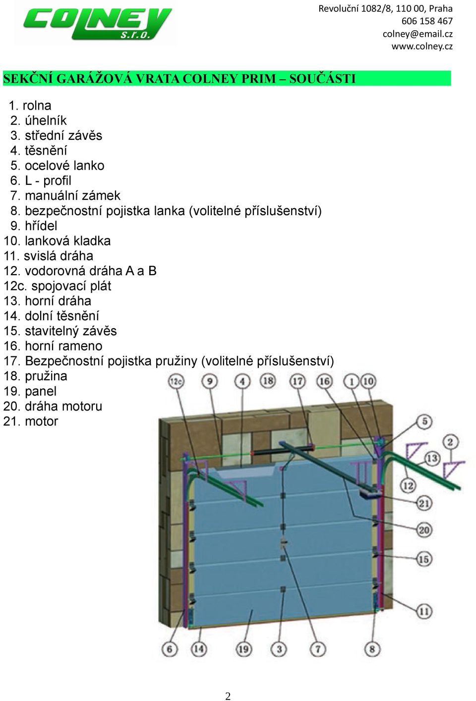 svislá dráha 12. vodorovná dráha A a B 12c. spojovací plát 13. horní dráha 14. dolní těsnění 15. stavitelný závěs 16.