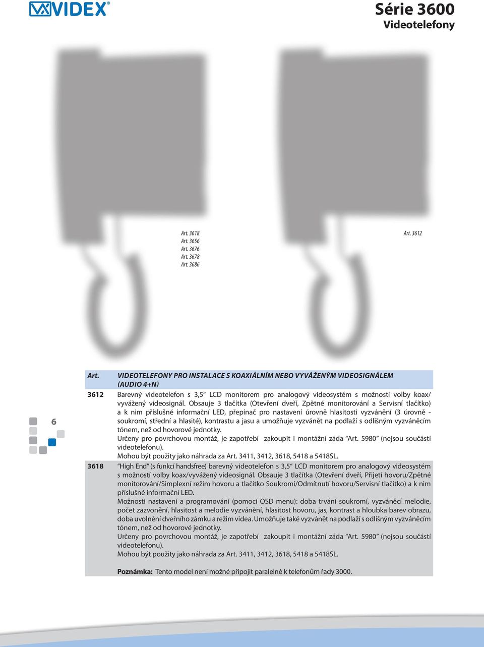 Obsauje 3 tlačítka (Otevření dveří, Zpětné monitorování a Servisní tlačítko) a k nim příslušné informační LED, přepínač pro nastavení úrovně hlasitosti vyzvánění (3 úrovně - soukromí, střední a