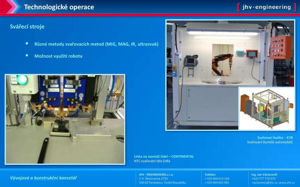 využití robota Svařovací buňka - KYB Svařování tlumičů