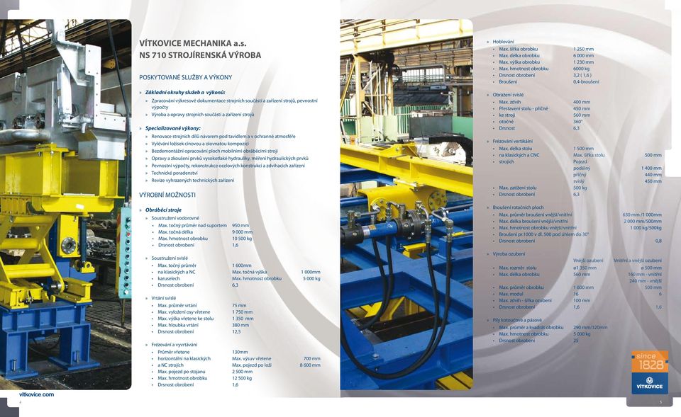 stroji Opravy a zkoušení prvků vysokotlaké hydrauliky, měření hydraulických prvků Pevnostní výpočty, rekonstrukce ocelových konstrukcí a zdvihacích zařízení Technické poradenství Revize vyhrazených