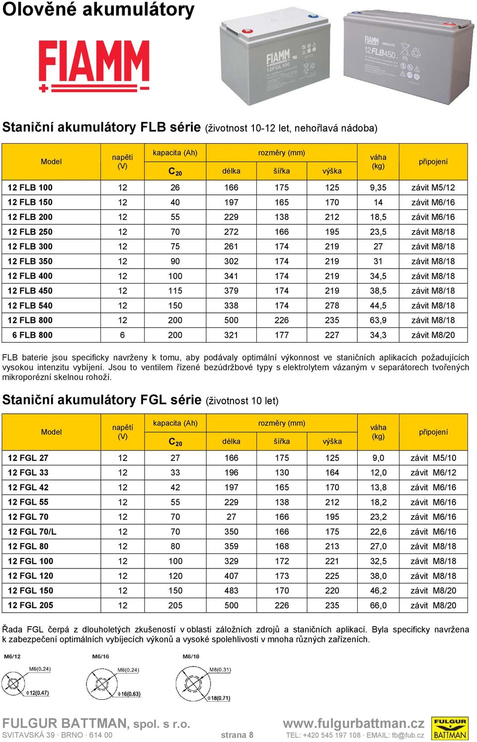 219 31 závit M8/18 12 FLB 400 12 100 341 174 219 34,5 závit M8/18 12 FLB 450 12 115 379 174 219 38,5 závit M8/18 12 FLB 540 12 150 338 174 278 44,5 závit M8/18 12 FLB 800 12 200 500 226 235 63,9