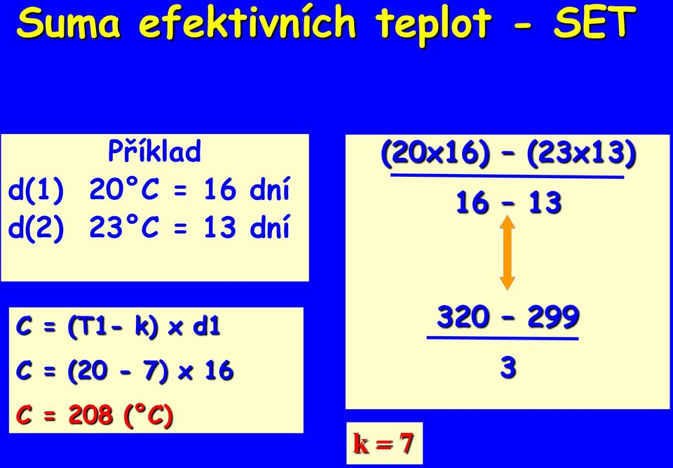 (20x16) (23x13) 16 13 C = (T1- k) x d1