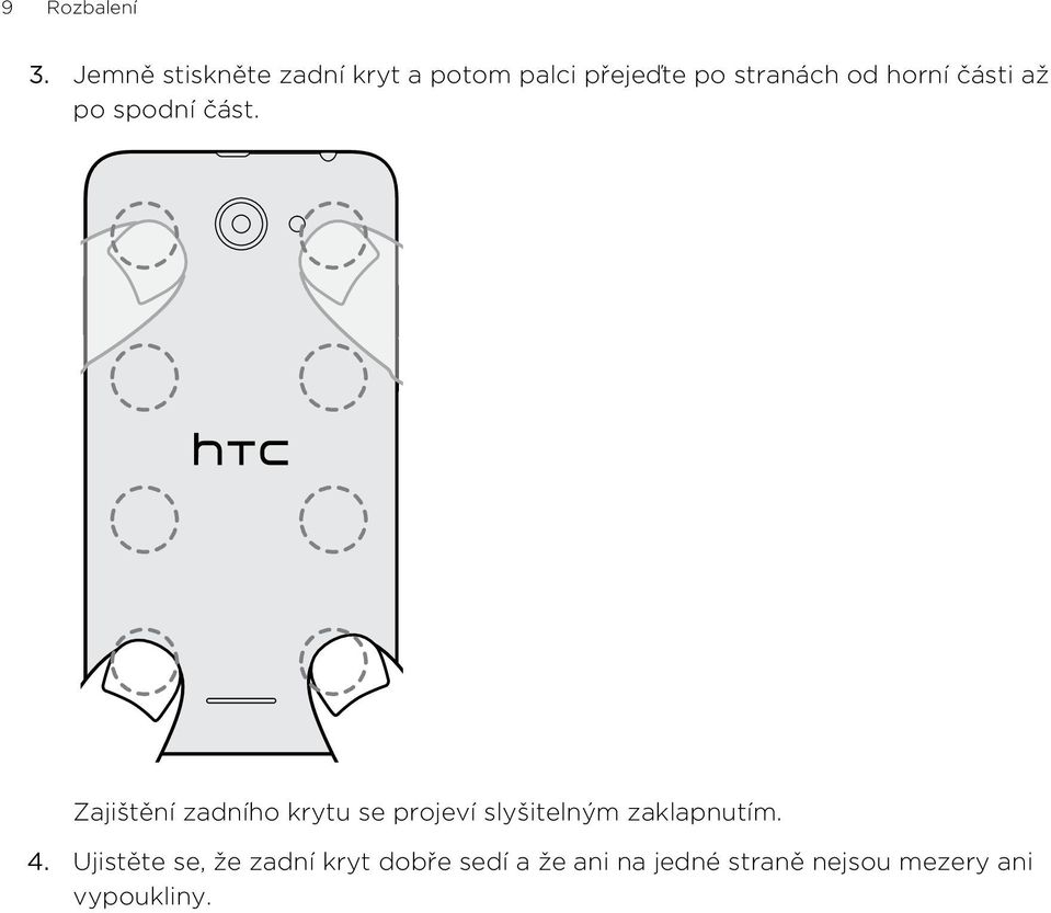horní části až po spodní část.