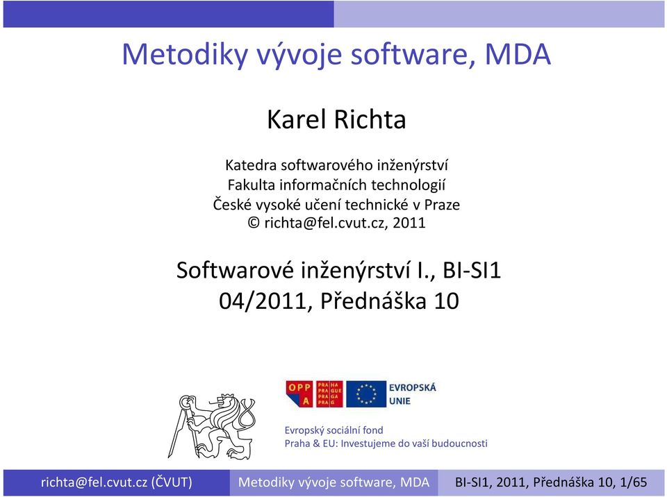 cz, 2011 Softwarové inženýrství I.