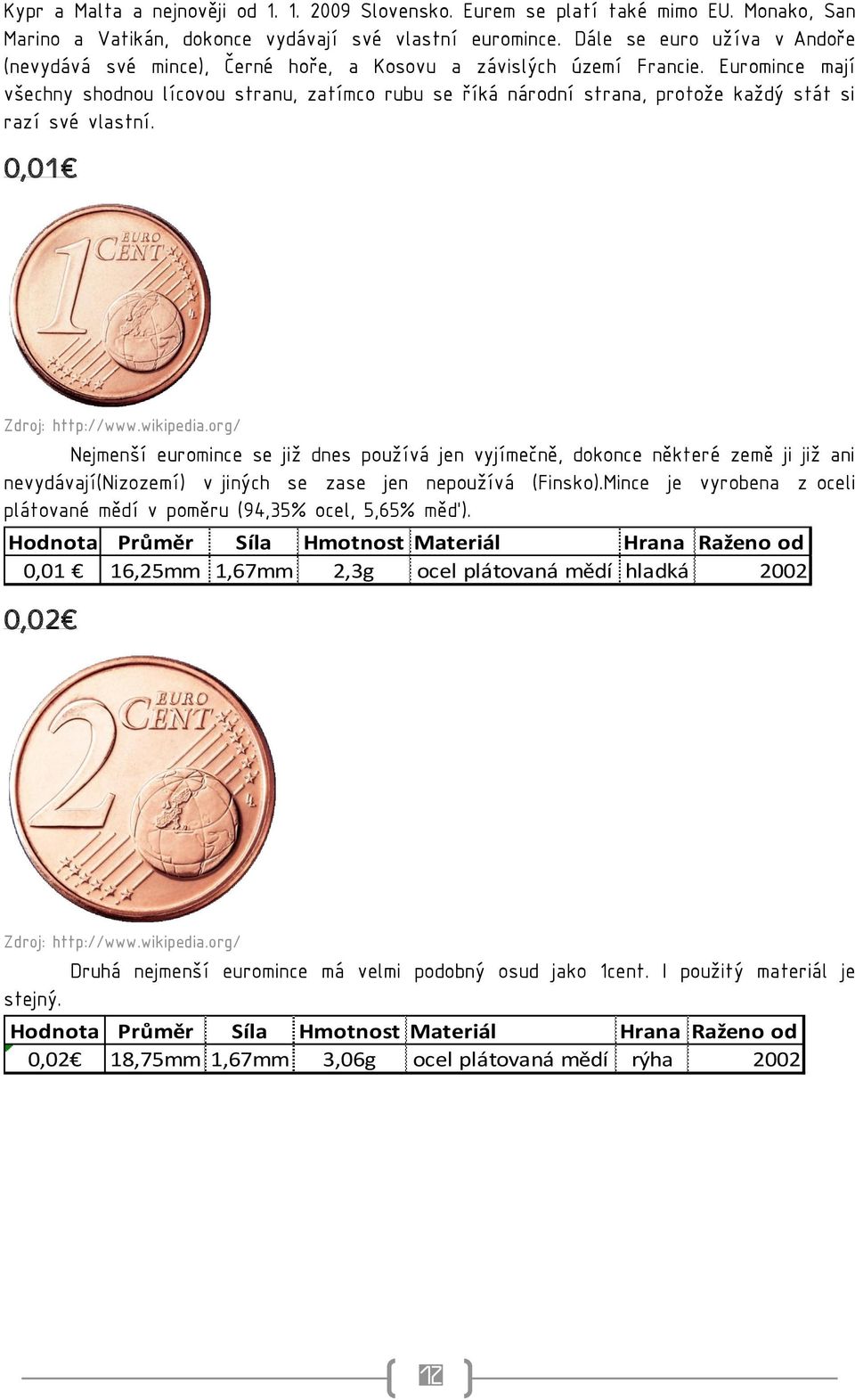 Euromince mají všechny shodnou lícovou stranu, zatímco rubu se říká národní strana, protože každý stát si razí své vlastní.