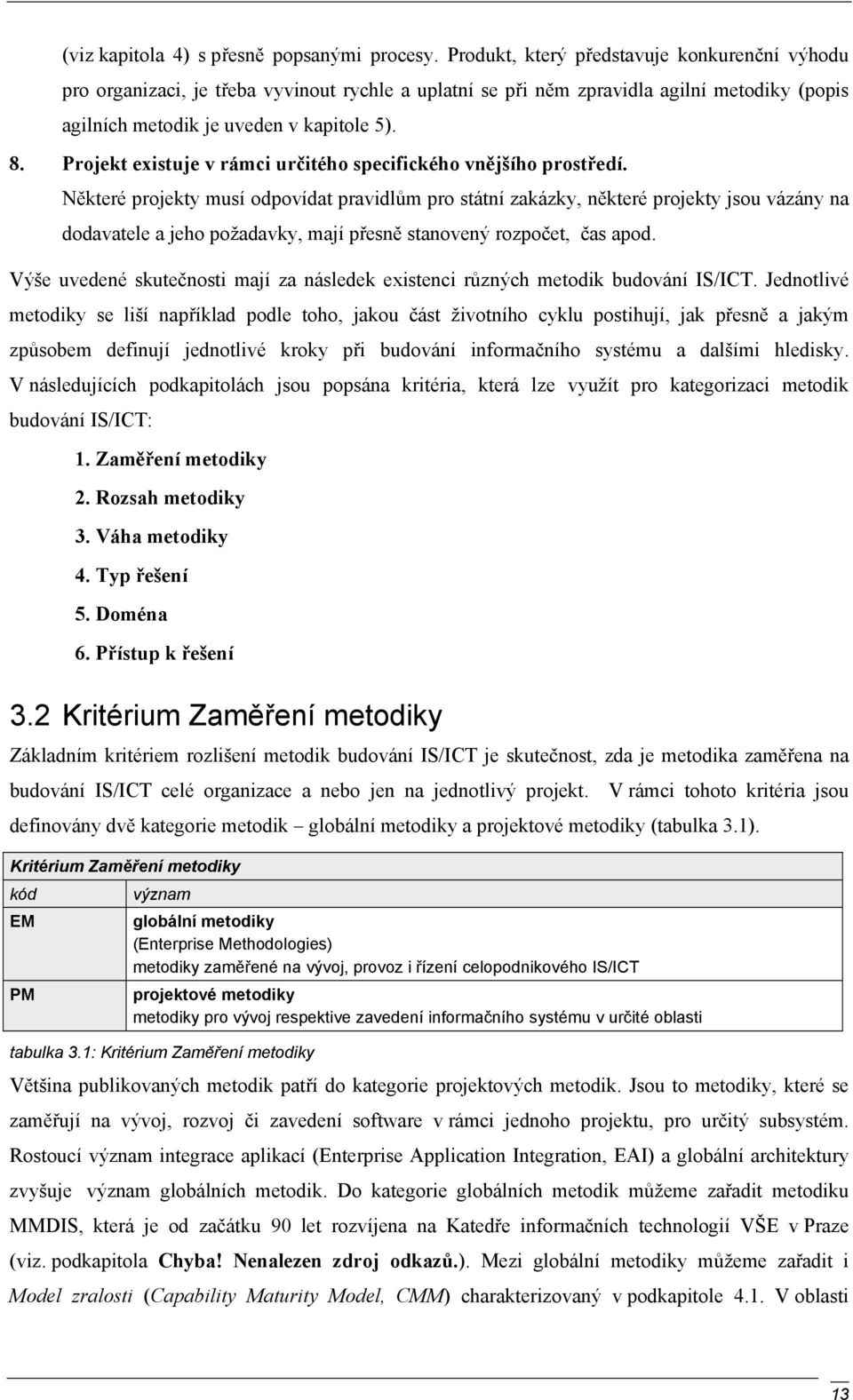 Projekt existuje v rámci určitého specifického vnějšího prostředí.