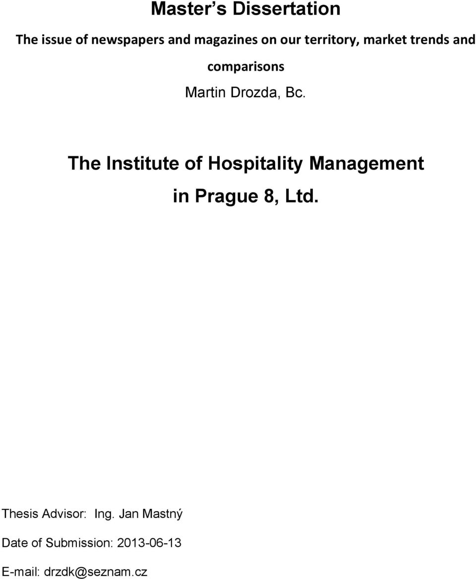 The Institute of Hospitality Management in Prague 8, Ltd.