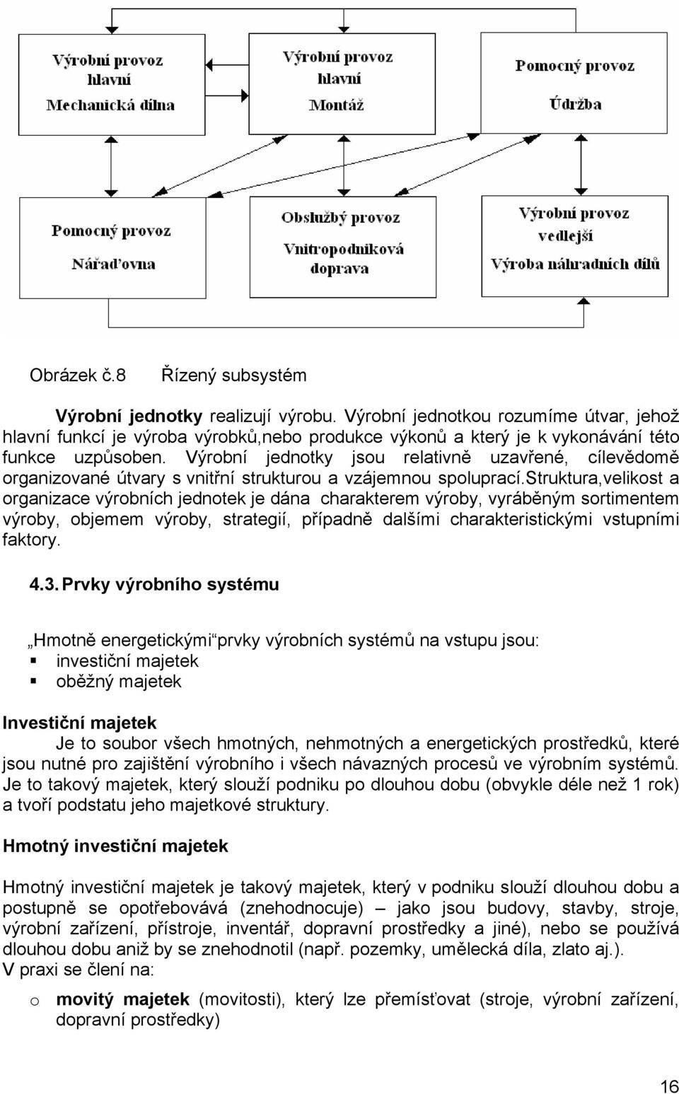 Výrobní jednotky jsou relativně uzavřené, cílevědomě organizované útvary s vnitřní strukturou a vzájemnou spoluprací.