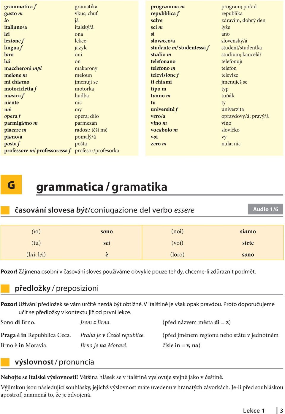 m repubblica f salve sci m sì slovacco/a studente m/ studentessa f studio m telefonano telefono m televisione f ti chiami tipo m tonno m tu università f vero/a vino m vocabolo m voi zero m program;