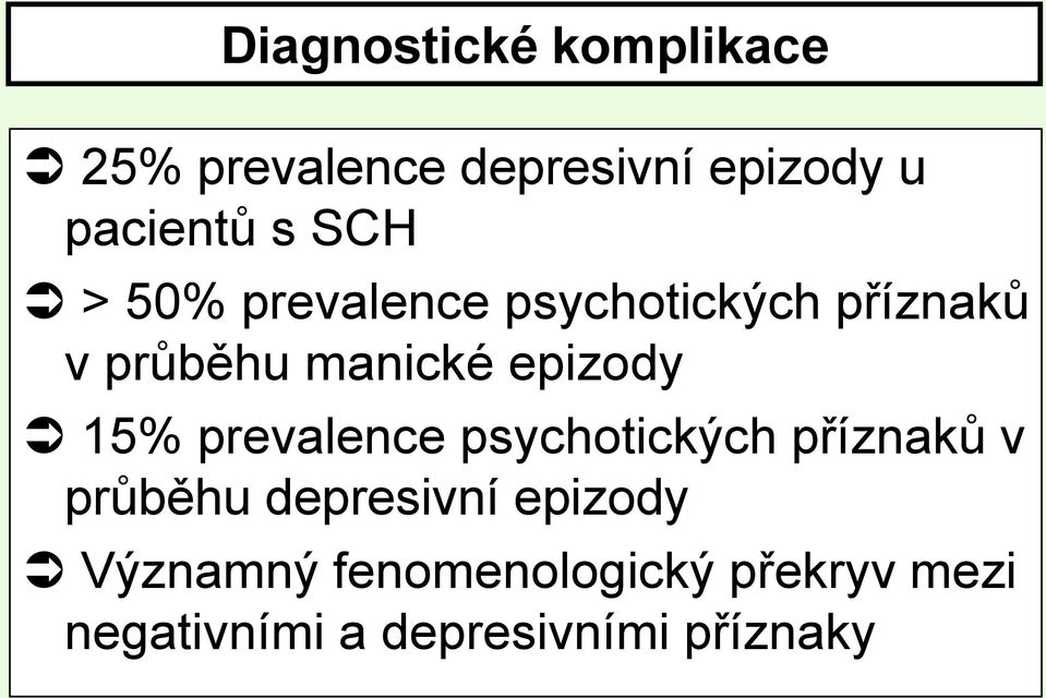 15% prevalence psychotických příznaků v průběhu depresivní epizody