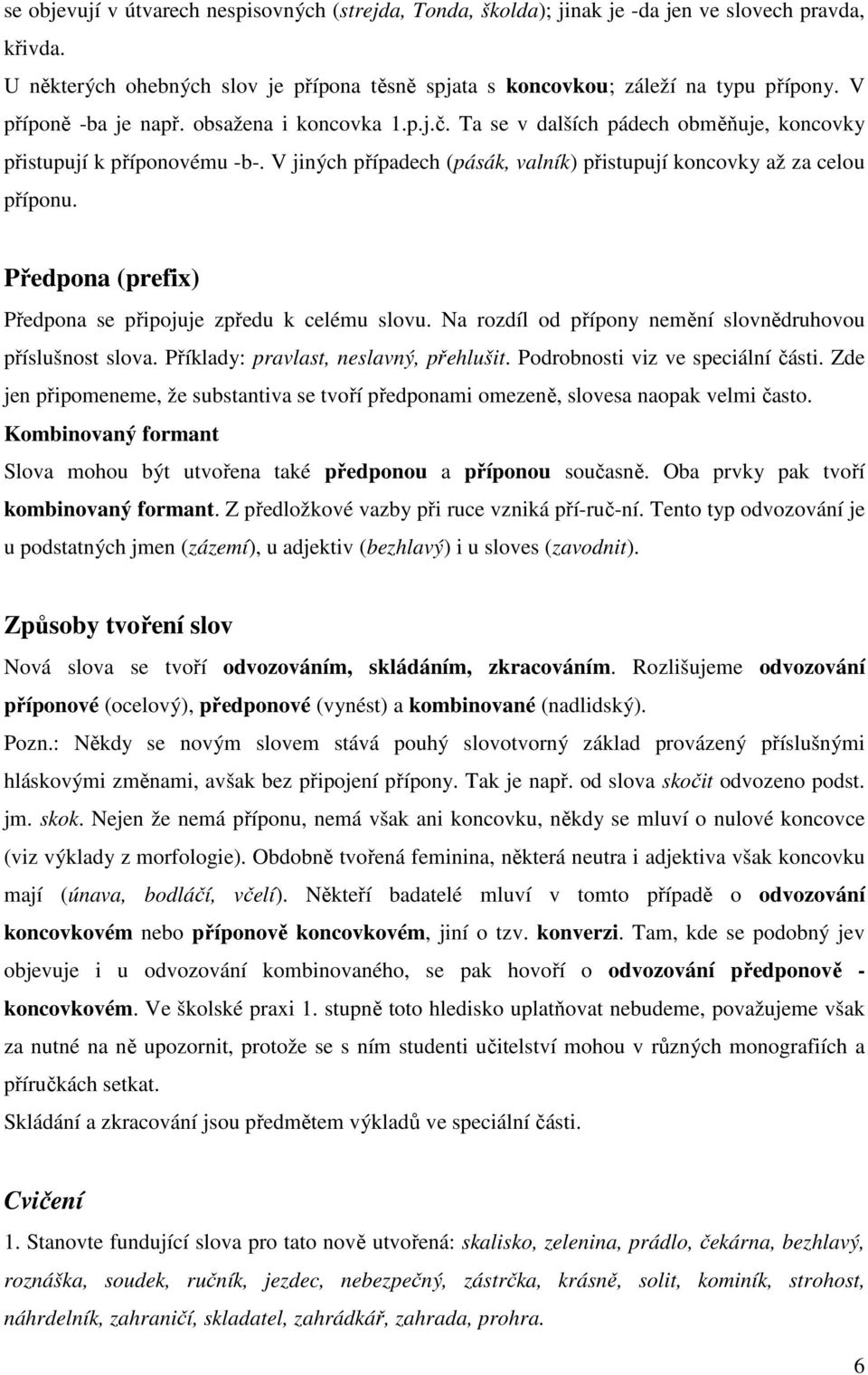 TVOŘENÍ SLOV V ČEŠTINĚ - PDF Stažení zdarma