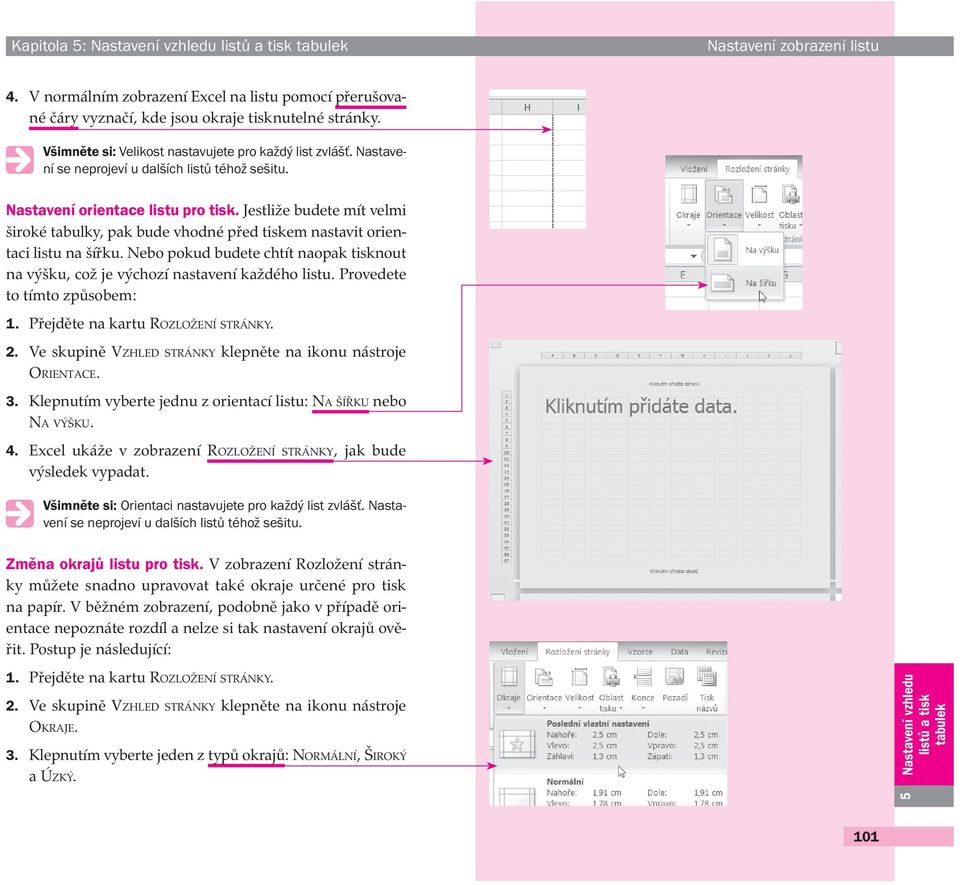 Nastavení vzhledu listů a tisk tabulek - PDF Stažení zdarma