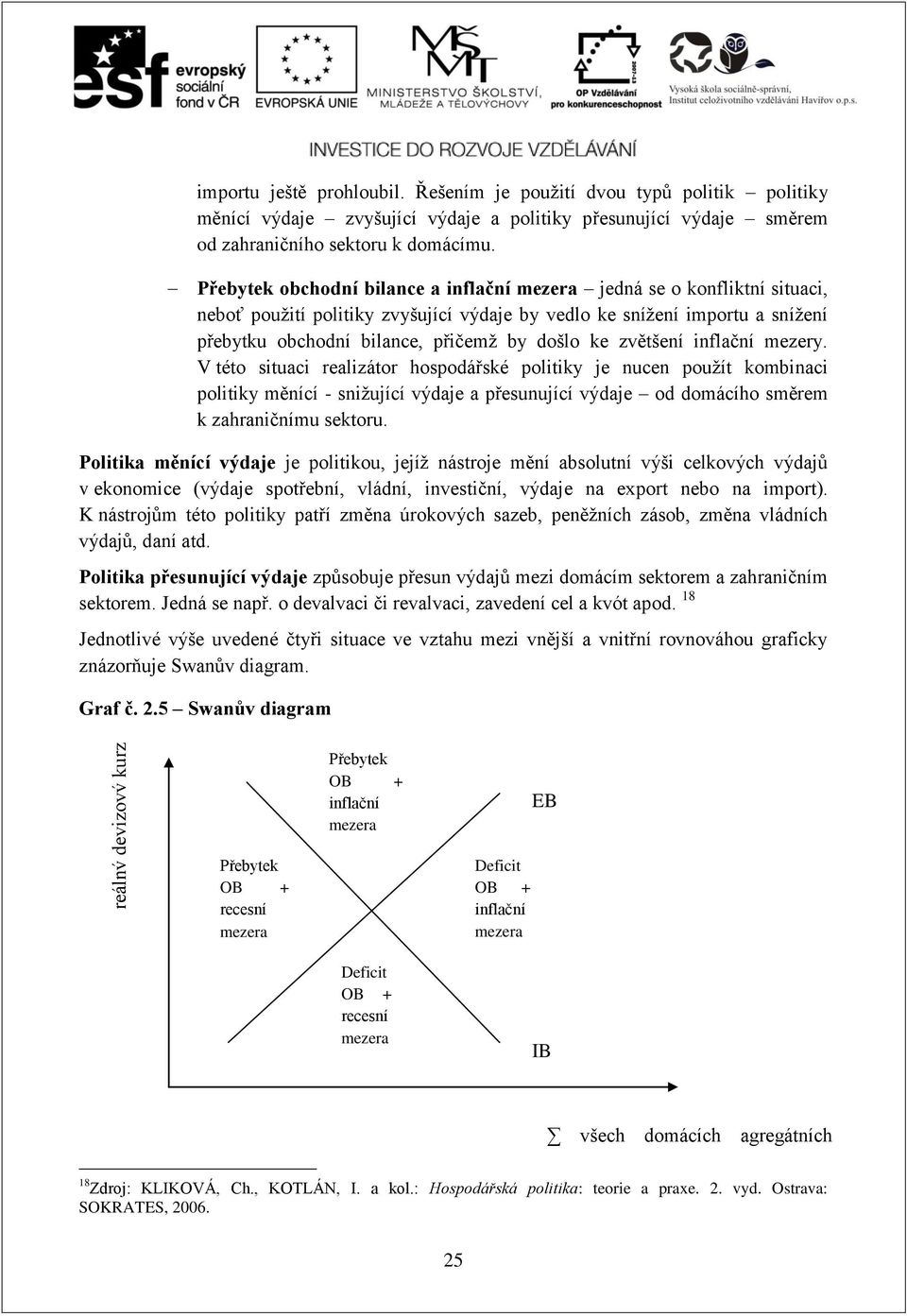 Přebytek obchodní bilance a inflační mezera jedná se o konfliktní situaci, neboť použití politiky zvyšující výdaje by vedlo ke snížení importu a snížení přebytku obchodní bilance, přičemž by došlo ke