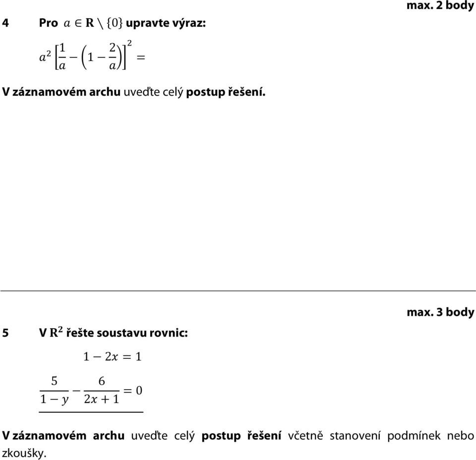 řešení. 5 V řešte soustavu rovnic: 1 2 1 5 1 6 2 1 0 max.