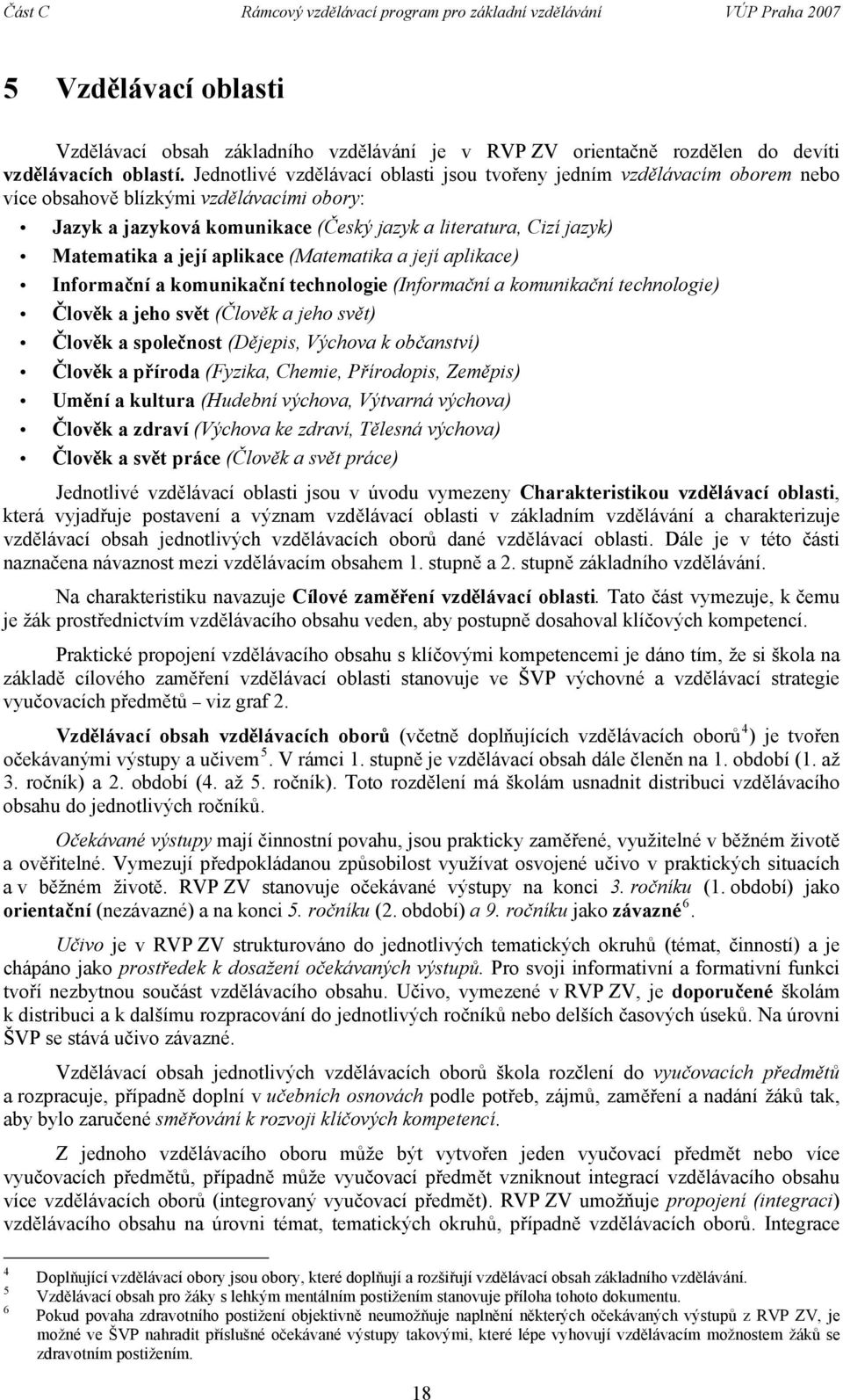 její aplikace (Matematika a její aplikace) Informační a komunikační technologie (Informační a komunikační technologie) Člověk a jeho svět (Člověk a jeho svět) Člověk a společnost (Dějepis, Výchova k