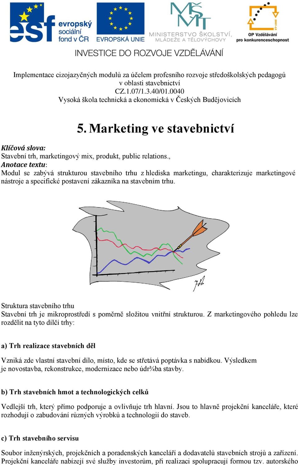 Struktura stavebního trhu Stavební trh je mikroprostředí s poměrně složitou vnitřní strukturou.