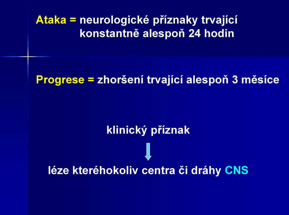 zhoršení trvající alespoň 3 měsíce