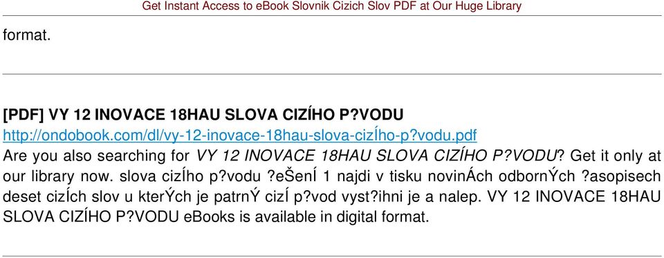 pdf Are you also searching for VY 12 INOVACE 18HAU SLOVA CIZÍHO P?VODU?