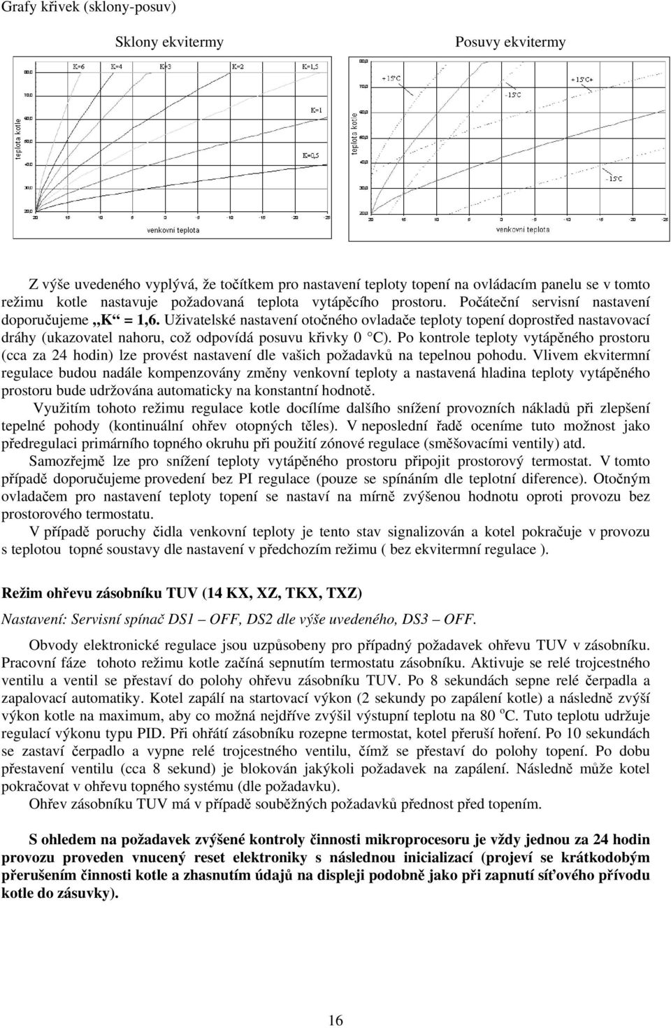 Uživatelské nastavení otočného ovladače teploty topení doprostřed nastavovací dráhy (ukazovatel nahoru, což odpovídá posuvu křivky 0 C).