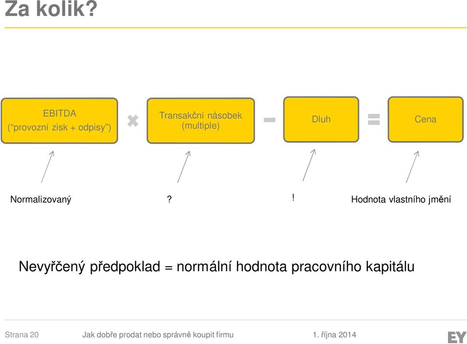 násobek (multiple) Dluh Cena Normalizovaný?