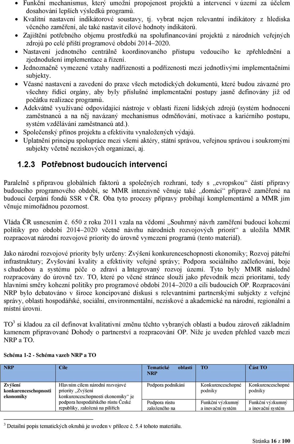 Zajištění potřebného objemu prostředků na spolufinancování projektů z národních veřejných zdrojů po celé příští programové období 2014 2020.