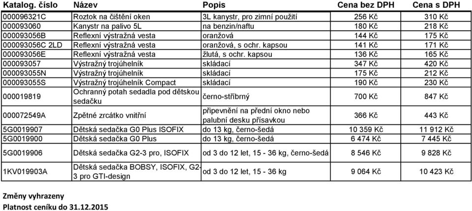 kapsou 136 Kč 165 Kč 000093057 Výstražný trojúhelník skládací 347 Kč 420 Kč 000093055N Výstražný trojúhelník skládací 175 Kč 212 Kč 000093055S Výstražný trojúhelník Compact skládací 190 Kč 230 Kč