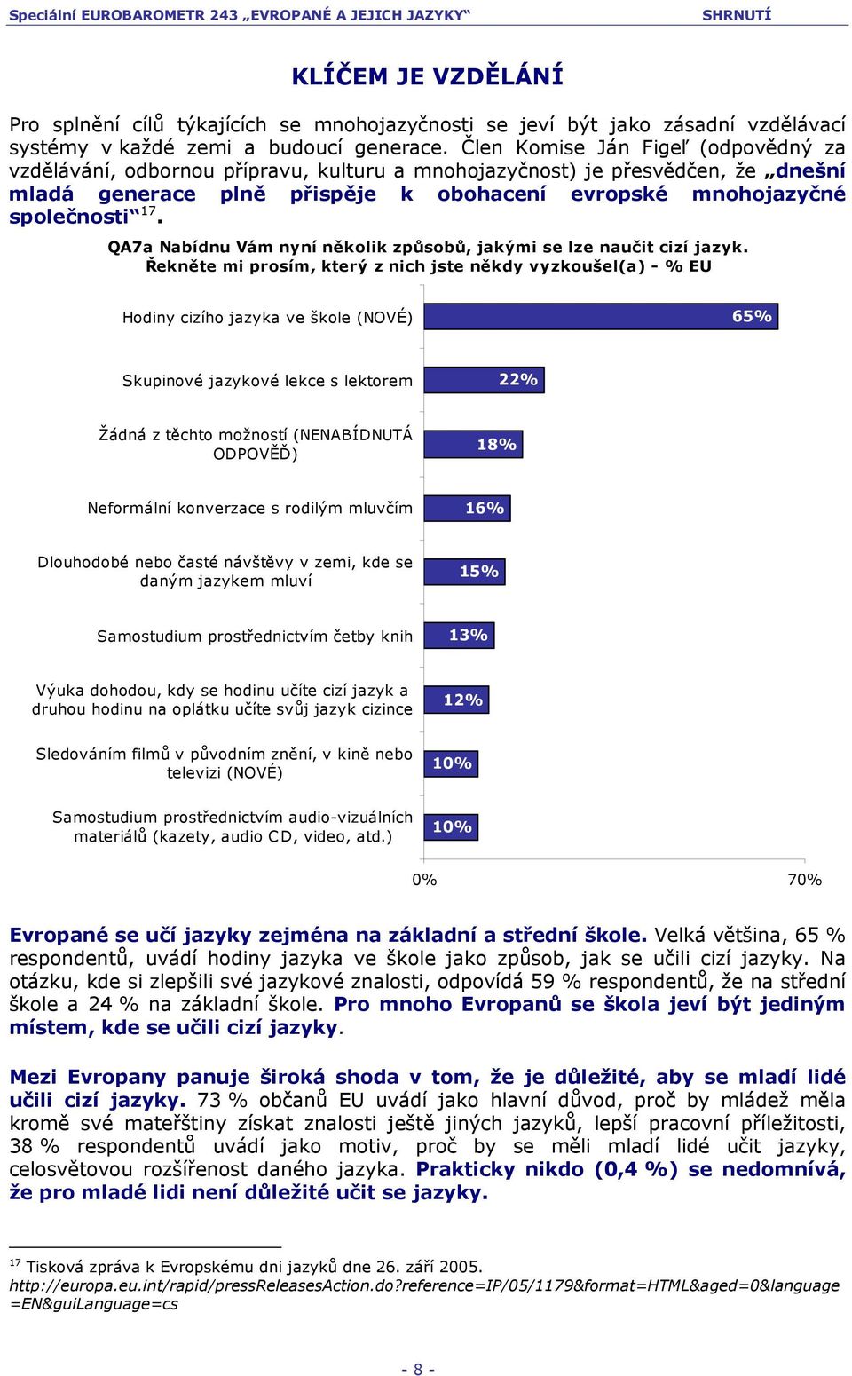 QA7a Nabídnu Vám nyní několik způsobů, jakými se lze naučit cizí jazyk.