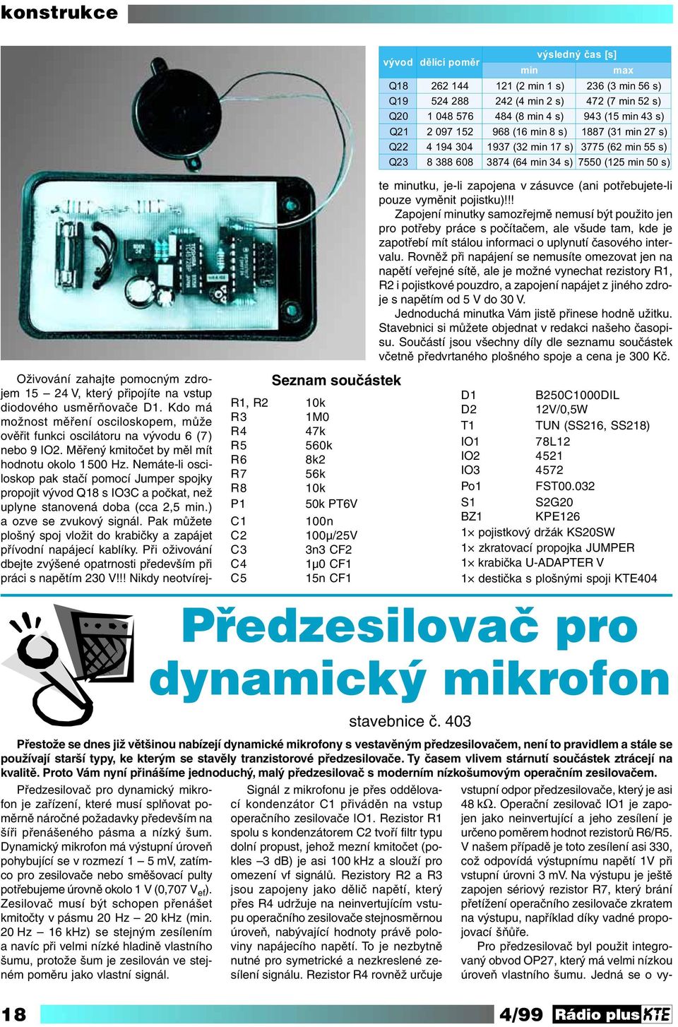 Zesilovač musí být schopen přenášet kmitočty v pásmu 20 Hz 20 khz (min.