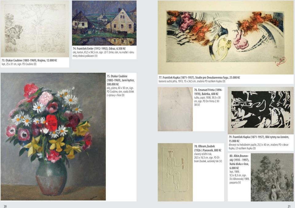 František Kupka (1871-1957), Studie pro Dvoubarevnou fugu, 25.000 Kč barevná suchá jehla, 1913, 15 x 34,5 cm, značeno PD razítkem Kupka (D) 76.