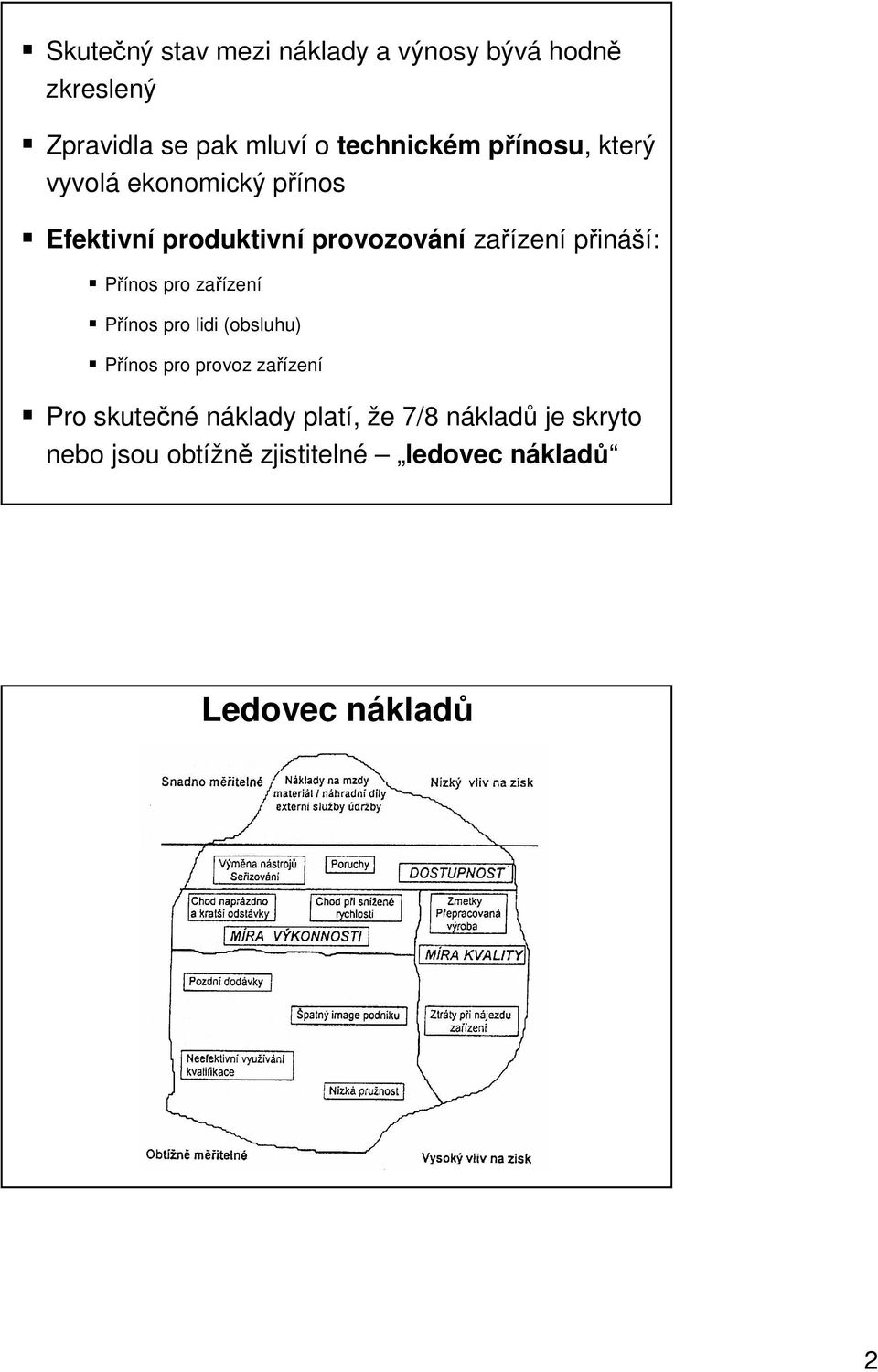 Přínos pro zařízení Přínos pro ld (obsluhu) Přínos pro provoz zařízení Pro skutečné