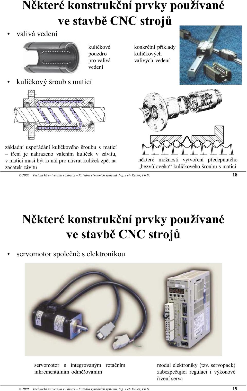 kuličkového šroubu s maticí 2005 Technická univerzita v Liberci Katedra výrobních systémů, Ing. Petr Keller, Ph.D.