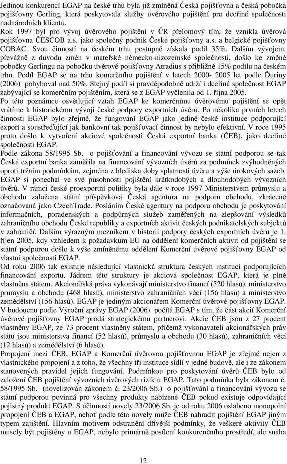 Svou činností na českém trhu postupně získala podíl 35%.