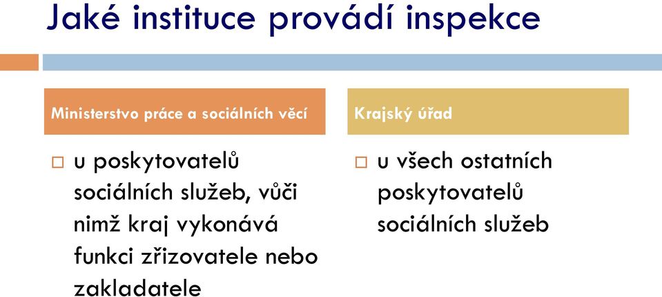 nimž kraj vykonává funkci zřizovatele nebo zakladatele