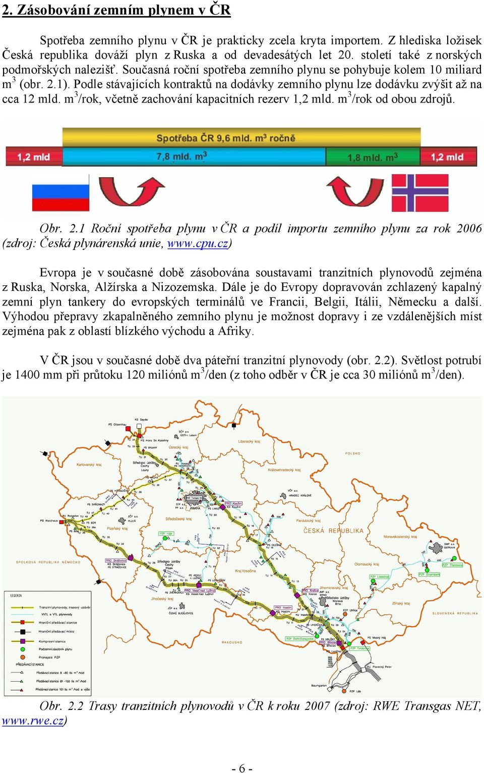 Podle stávajících kontraktů na dodávky zemního plynu lze dodávku zvýšit až na cca 12 mld. m3/rok, včetně zachování kapacitních rezerv 1,2 mld. m3/rok od obou zdrojů. Obr. 2.